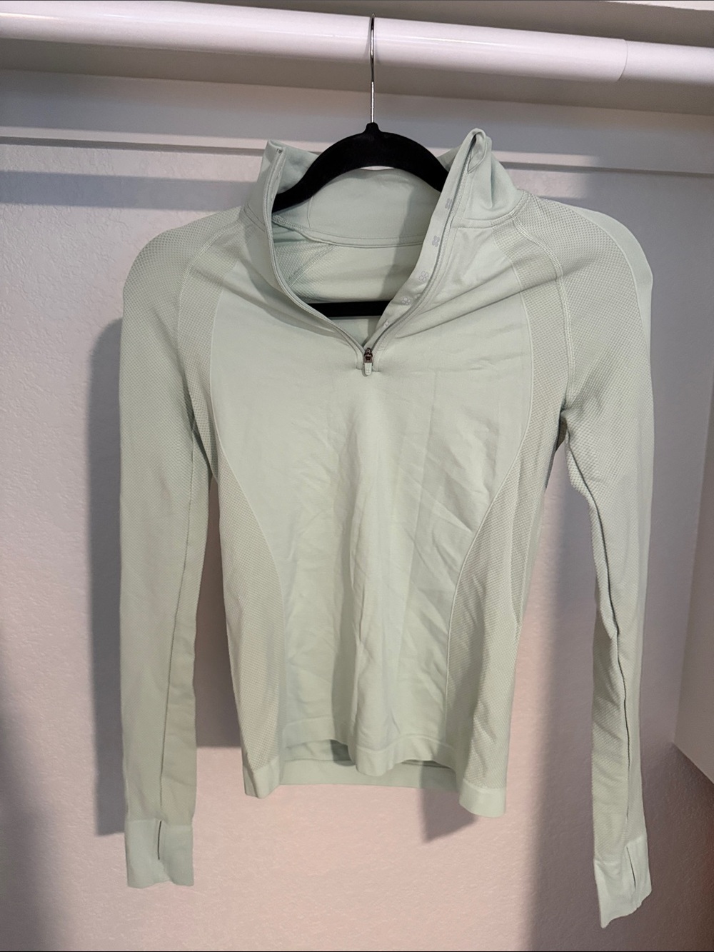Sweaty Betty Mint Green Quarter-Zip Performance Top